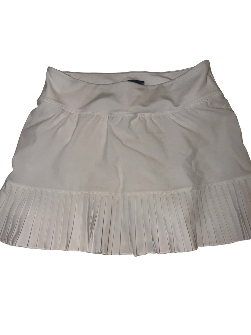 Lija Cream Pleated-Hem Mini Skirt